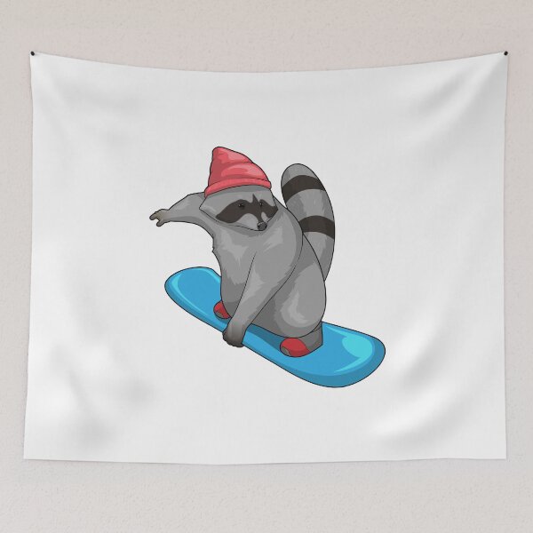 Item preview, Raccoon Snowboarder Snowboard designed and sold by Snabdesign84.