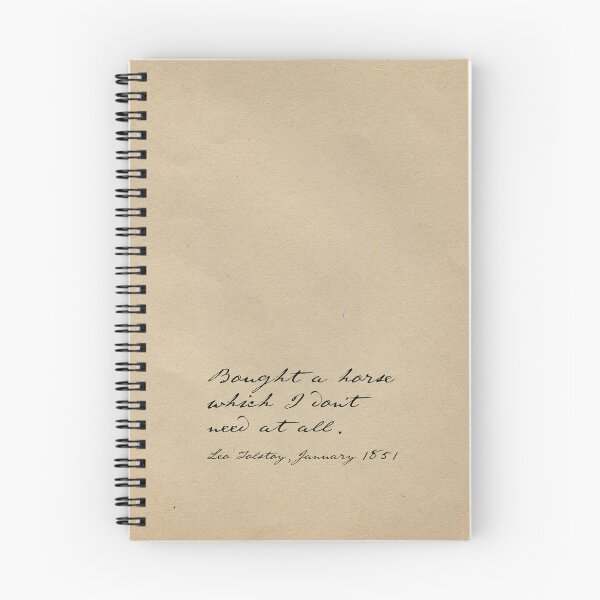 Item preview, Obscure literary quotes: Leo Tolstoy's unnecessary horse (black handwriting on parchment) designed and sold by Ofeefee.