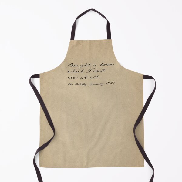 Item preview, Obscure literary quotes: Leo Tolstoy's unnecessary horse (black handwriting on parchment) designed and sold by Ofeefee.
