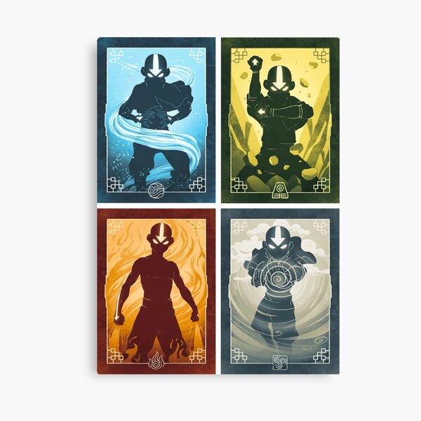 Aang All authentic Four Elements Poster Painting canvas 20*30inch