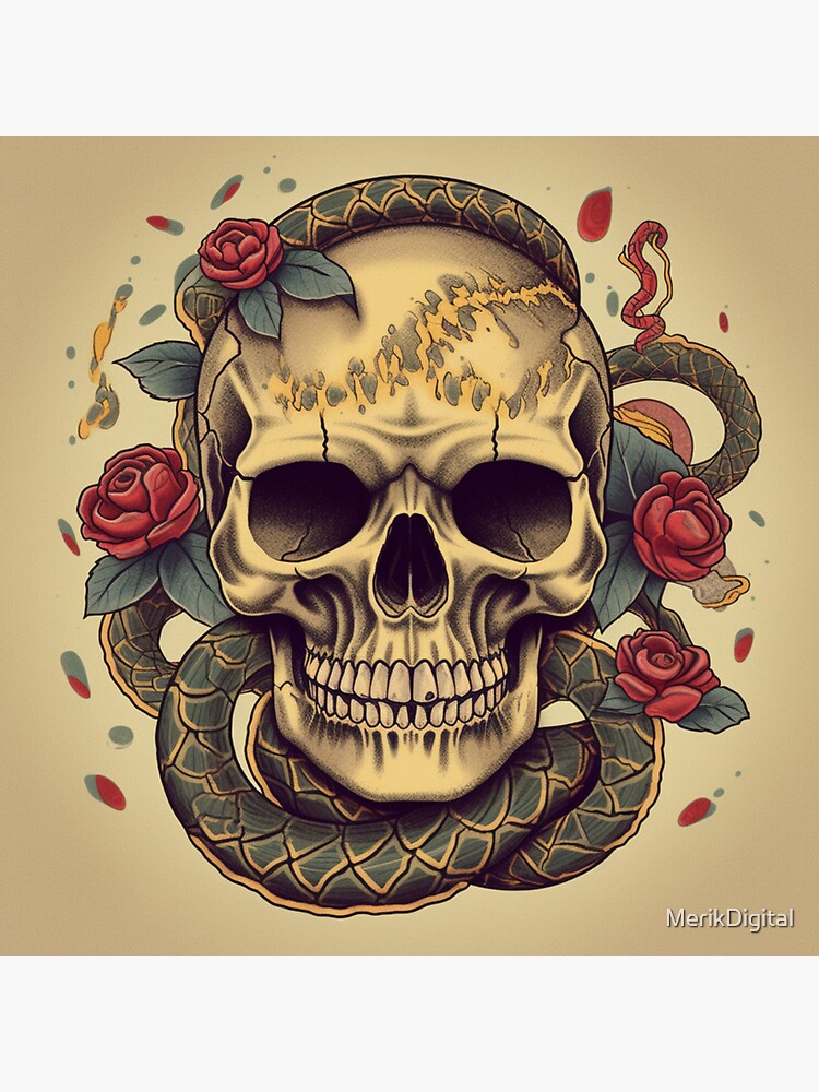 6,337 Old School Skull Tattoo Images, Stock Photos, 3D objects, & Vectors |  Shutterstock