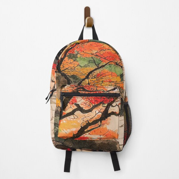 Item preview, Temple in Autumn - Beautiful Japanese Watercolor Landscape designed and sold by TeaTime Creatives.