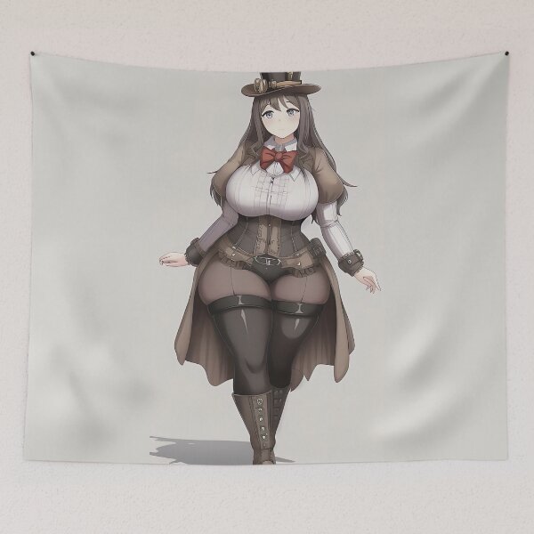 Item preview, BBW Cartoon Steampunk Lady designed and sold by RaveToTheGrave.