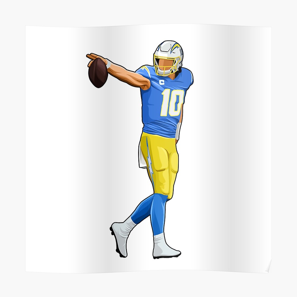 Justin Herbert Los Angeles Chargers 27 x 39 Framed Art Jersey Print