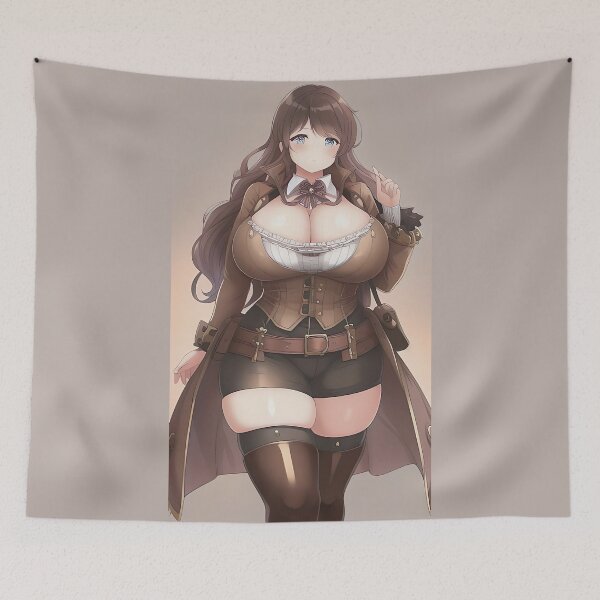 Item preview, BBW Cartoon Steampunk Lady designed and sold by RaveToTheGrave.