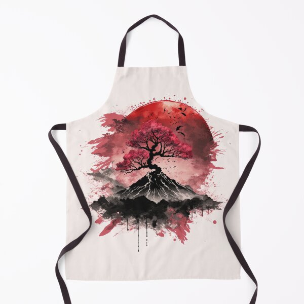 Item preview, Mountain and Cherry Blossoms - Beautiful Japanese Watercolor Landscape designed and sold by TeaTime Creatives.