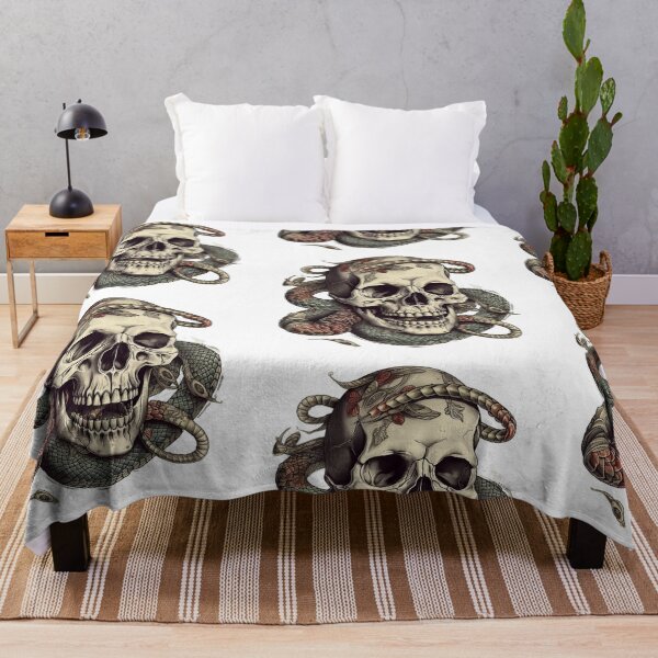 Item preview, American Neo-Traditional Tattoo Art: Skull with Snake Design designed and sold by MerikDigital.