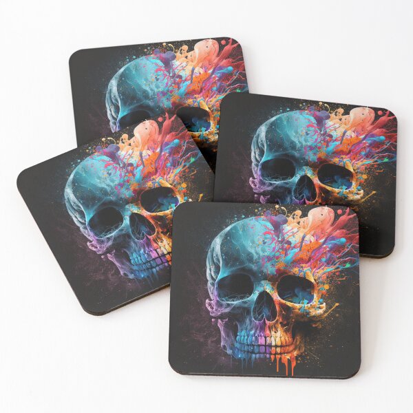 Item preview, human skull splashed in colours  designed and sold by FireFXStudio.