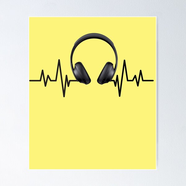 Music is Life Headphones Pulse Cool Music Lover Soundwave