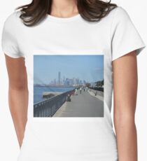 View of the Manhattan from the west coast of Brooklyn Women's Fitted T-Shirt