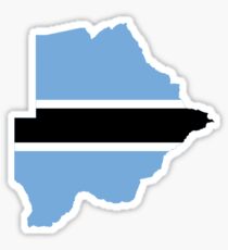 Flag Map of Botswana Sticker
