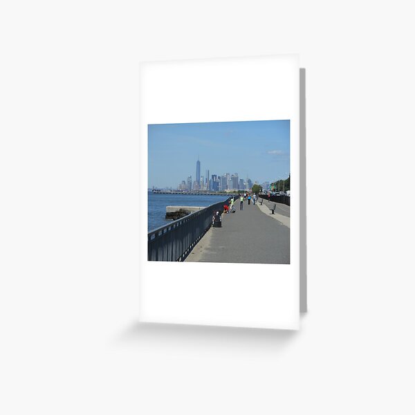 View of the Manhattan from the west coast of Brooklyn Greeting Card