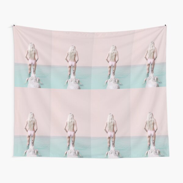 Woman cocrodile Tapestry