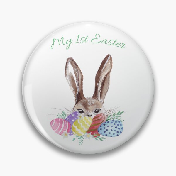 Item preview, My 1st Easter - Handpainted Bunny and Colorful Eggs designed and sold by Wolshebnaja.