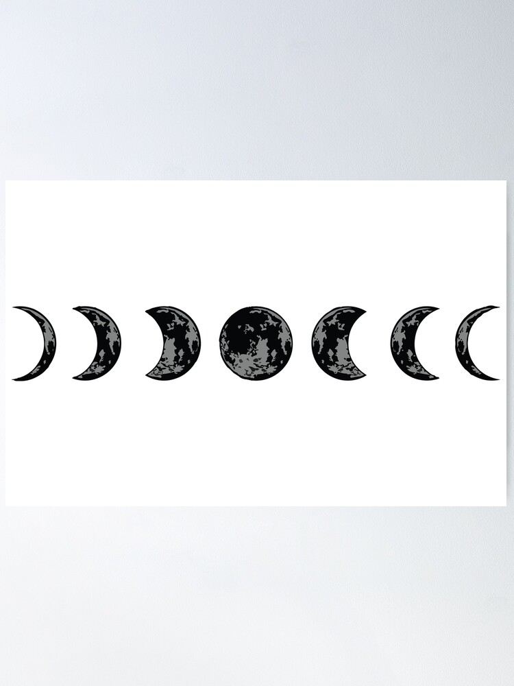 Moon Phase Print, White Background – Mountain Mornings