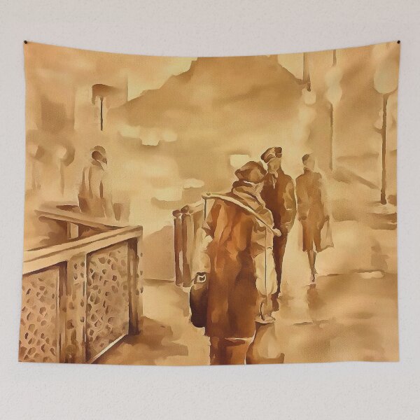 Item preview, Yogurt Delivery In Istanbul Painting In Beige Monotone designed and sold by taiche.