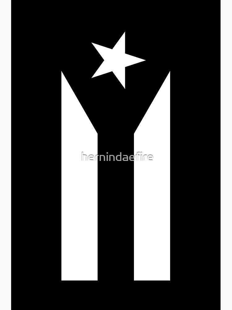 Puerto Rico Flag Black And White Art Board Print By Hernindaefire Redbubble