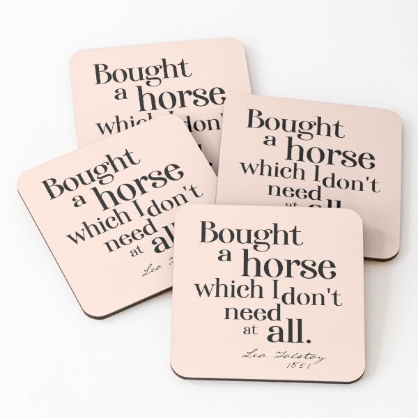 Item preview, Obscure literary quotes: Leo Tolstoy's unnecessary horse (black text) designed and sold by Ofeefee.