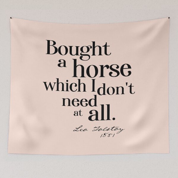 Item preview, Obscure literary quotes: Leo Tolstoy's unnecessary horse (black text) designed and sold by Ofeefee.
