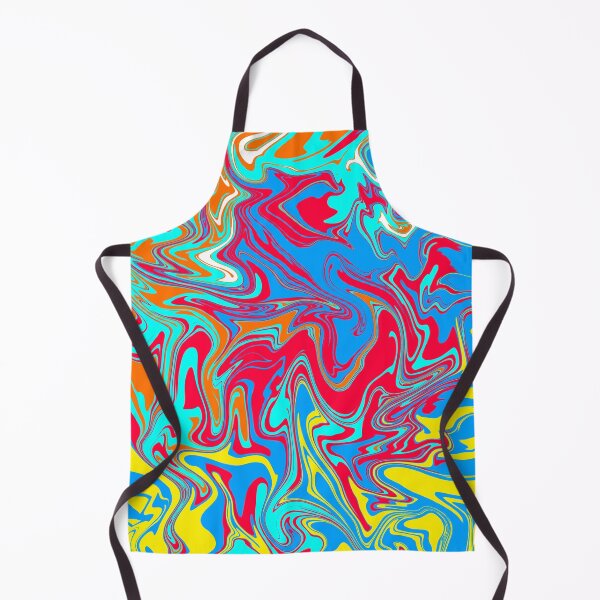 Item preview, Blue Yellow Orange Cyan Fluid Marble Swirl Abstract Pattern designed and sold by AbstractGlories.