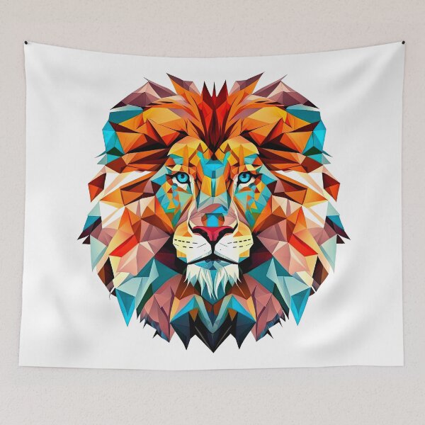 Item preview, abstract portrait of a lion with a huge mane designed and sold by Mikhail Palinchak.