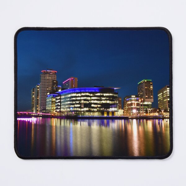 Item preview, Night time reflections at Media City, Salford Quays, Manchester designed and sold by fensnapz.