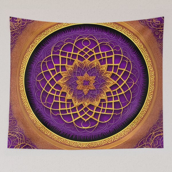 Item preview, Mandala Flower Golden Mandala Purple - Mandalas designed and sold by internlvisions.