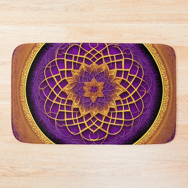 Item preview, Mandala Flower Golden Mandala Purple - Mandalas designed and sold by internlvisions.