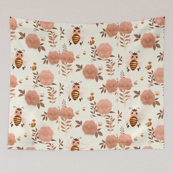 Item preview, Cute Pattern With Bee And Flowers designed and sold by SMILE88.