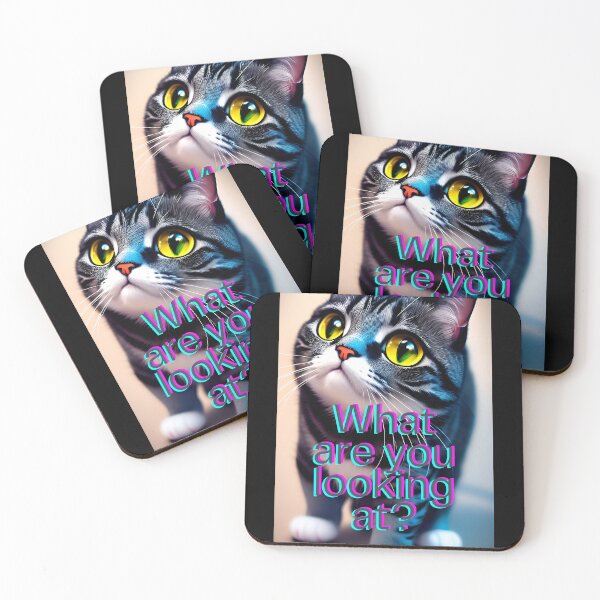Item preview, Cute cat: What are you looking at? designed and sold by Tw1nsAIArt.
