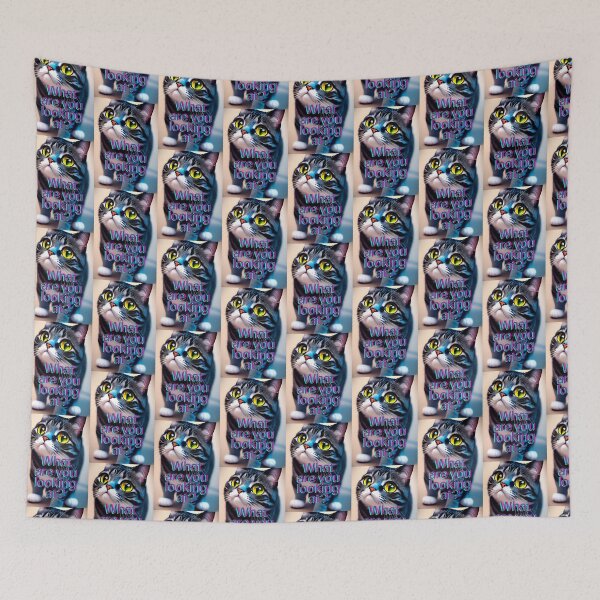 Item preview, Cute cat: What are you looking at? designed and sold by Tw1nsAIArt.