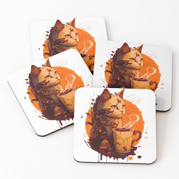 Item preview, Cat and coffee designed and sold by nemfisart.
