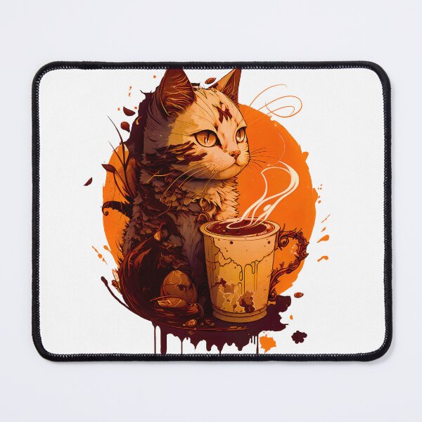 Item preview, Cat and coffee designed and sold by nemfisart.