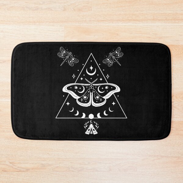 Item preview, Moths & Dragonflies White Line Drawing Mandala Design designed and sold by EarthArtDesigns.