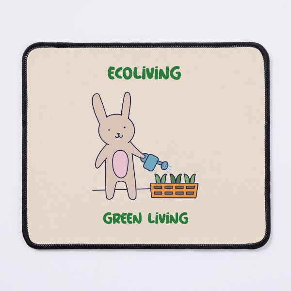 Item preview, Ecoliving - Green Living - Cartoon rabbit watering plants designed and sold by ElLocoMus.