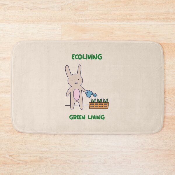 Item preview, Ecoliving - Green Living - Cartoon rabbit watering plants designed and sold by ElLocoMus.