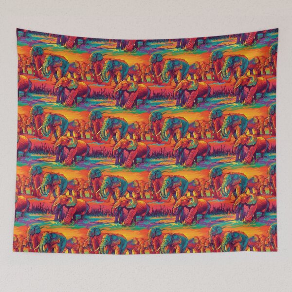 Item preview, Rivers of Elephants Tile designed and sold by Richard-Y.