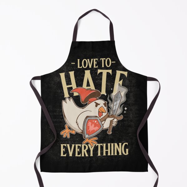 Item preview, Love to Hate Everything - Feisty Cartoon Chicken with Sword, Embracing the Fight designed and sold by ElLocoMus.