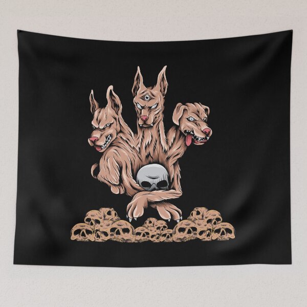 Item preview, THREE-HEADS-DOG-CREATURE-IMAGINATION-STORY-FAIRY-FANTASY-PRINTABLE-DESIGN- designed and sold by Designerboutic.