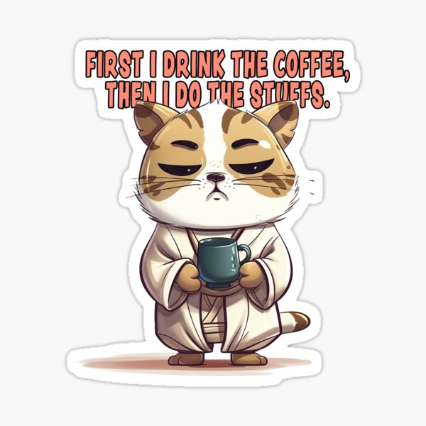 First I Drink The Coffee Sticker