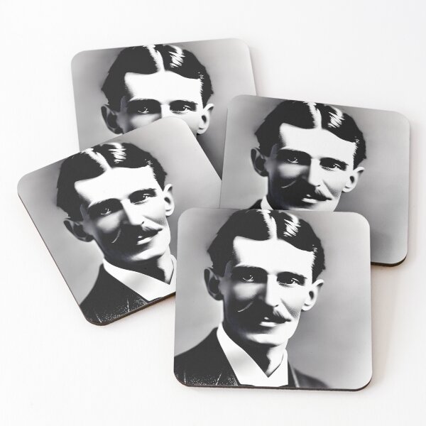 Item preview, Nikola Tesla Portrait | Black and White Nikola Tesla designed and sold by EngineersArt.