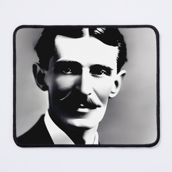 Item preview, Nikola Tesla Portrait | Black and White Nikola Tesla designed and sold by EngineersArt.
