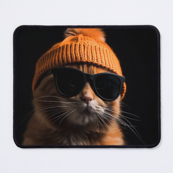 Item preview, Cool Cat Wearing Black Sunglasses And A Beanie – Perfect Birthday Gift For Cat Lover designed and sold by MadeByRobots.