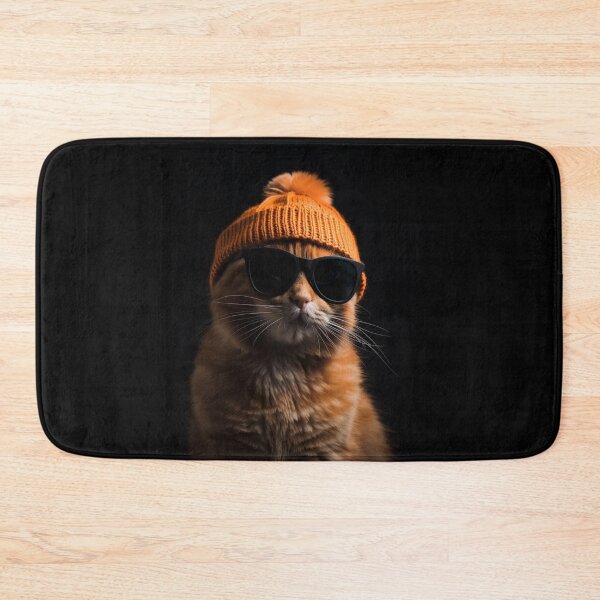 Item preview, Cool Cat Wearing Black Sunglasses And A Beanie – Perfect Birthday Gift For Cat Lover designed and sold by MadeByRobots.