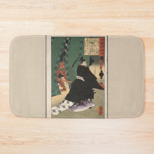 Item preview, Lord Sadanobu with a Demon behind a Screen (1865) by Tsukioka Yoshitoshi designed and sold by GrandBlueDesign.