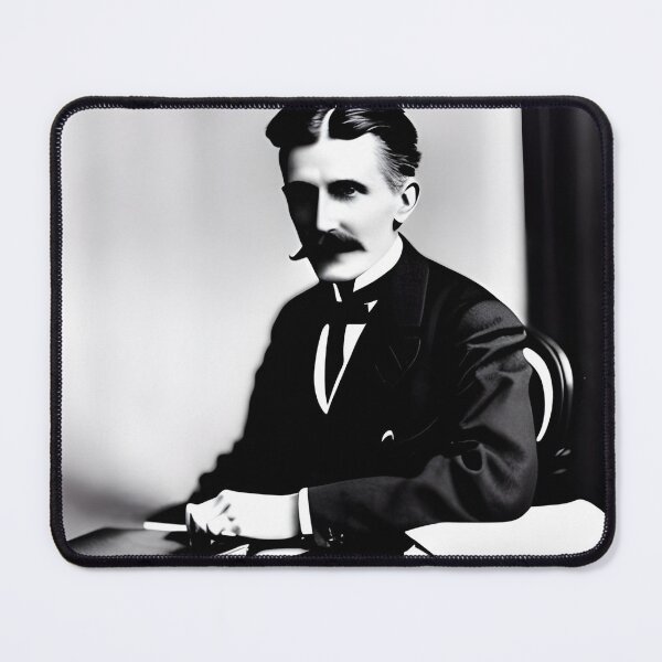 Item preview, Nikola Tesla Portrait | Black and White Nikola Tesla Picture designed and sold by EngineersArt.