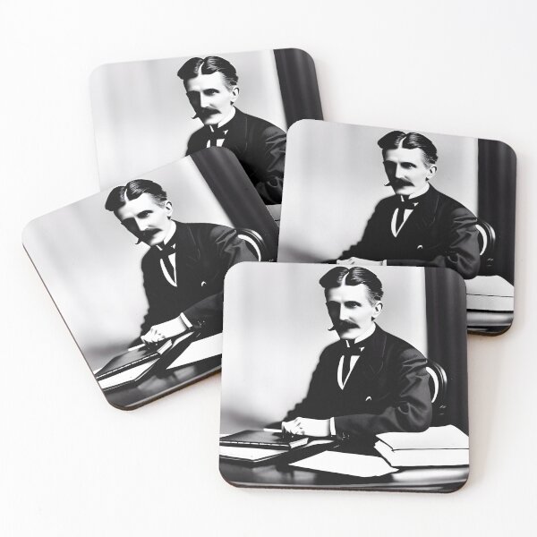 Item preview, Nikola Tesla Portrait | Black and White Nikola Tesla Picture designed and sold by EngineersArt.