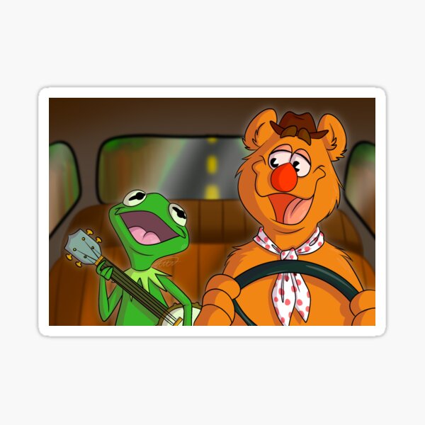 Movin’ Right Along sticker featuring the Muppets art design