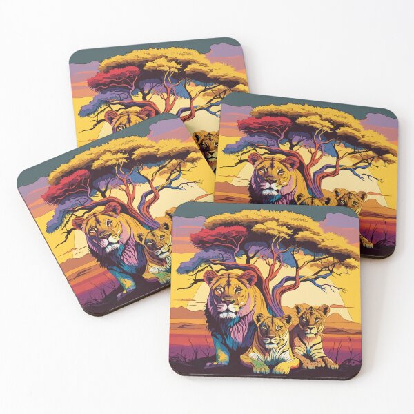 Item preview, Lions in Ocre designed and sold by TenfenCreations.