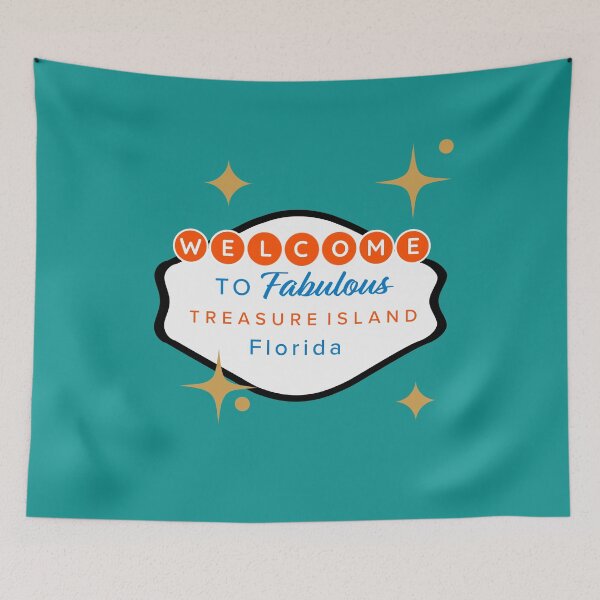 Item preview, Las Vegas Style Sign Graphic Customized Welcome to Fabulous Treasure Island, Florida!  designed and sold by Pirate Foto.